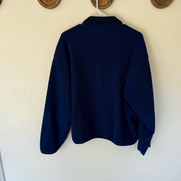 Vintage Woolrich blue fleece T snap quarter snap crop pullover size XL - Picture 7 of 8